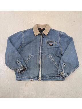 Y2K Dickies Distressed Detroit Style Denim Jacket